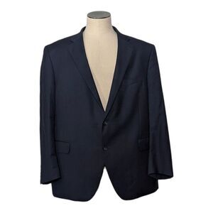 Peter Millar 100% Wool Dual Vent Sport Jacket Blazer 48R Dark Grey Two Button
